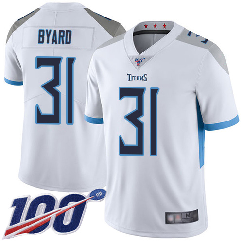 Tennessee Titans Limited White Men Kevin Byard Road Jersey NFL Football #31 100th Season Vapor Untouchable